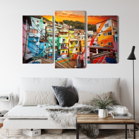 Obraz Wieloczęściowy Centrum Rio De Janeiro I Kolorowa Fawela Obraz Wieloczęściowy Centrum Rio De Janeiro I Kolorowa Fawela