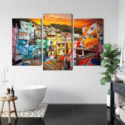 Obraz Wieloczęściowy Centrum Rio De Janeiro I Kolorowa Fawela Obraz Wieloczęściowy Centrum Rio De Janeiro I Kolorowa Fawela