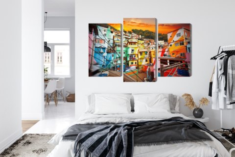 Obraz Wieloczęściowy Centrum Rio De Janeiro I Kolorowa Fawela Obraz Wieloczęściowy Centrum Rio De Janeiro I Kolorowa Fawela
