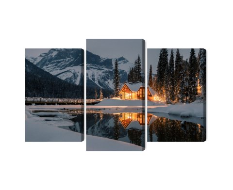 Obraz Wieloczęściowy Emerald Lake W Kanadzie Zimą Obraz Wieloczęściowy Emerald Lake W Kanadzie Zimą