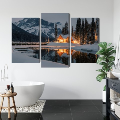 Obraz Wieloczęściowy Emerald Lake W Kanadzie Zimą Obraz Wieloczęściowy Emerald Lake W Kanadzie Zimą
