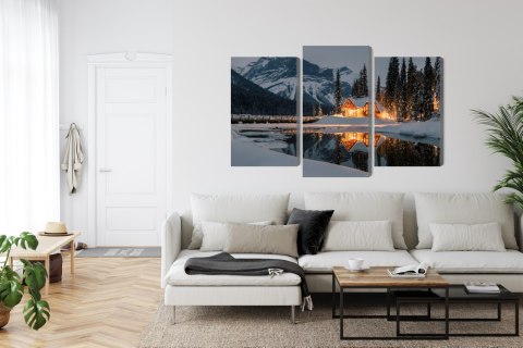 Obraz Wieloczęściowy Emerald Lake W Kanadzie Zimą Obraz Wieloczęściowy Emerald Lake W Kanadzie Zimą