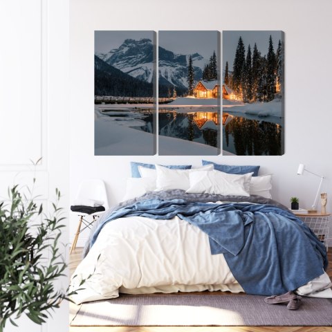 Obraz Wieloczęściowy Emerald Lake W Kanadzie Zimą Obraz Wieloczęściowy Emerald Lake W Kanadzie Zimą