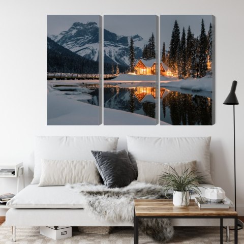 Obraz Wieloczęściowy Emerald Lake W Kanadzie Zimą Obraz Wieloczęściowy Emerald Lake W Kanadzie Zimą