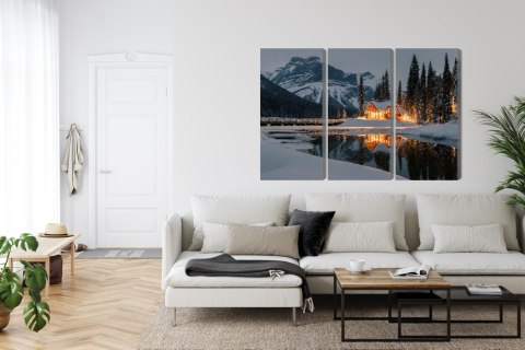 Obraz Wieloczęściowy Emerald Lake W Kanadzie Zimą Obraz Wieloczęściowy Emerald Lake W Kanadzie Zimą