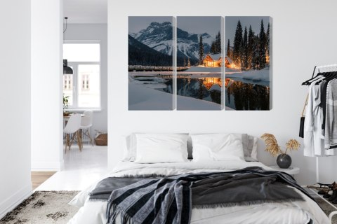 Obraz Wieloczęściowy Emerald Lake W Kanadzie Zimą Obraz Wieloczęściowy Emerald Lake W Kanadzie Zimą