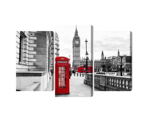 Obraz Wieloczęściowy Londyńska Budka Telefoniczna I Big Ben Obraz Wieloczęściowy Londyńska Budka Telefoniczna I Big Ben