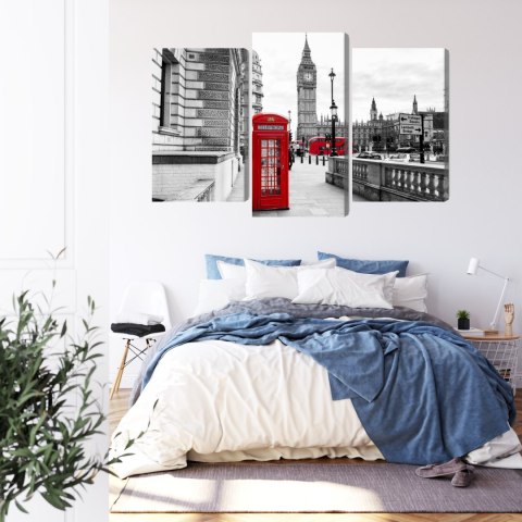 Obraz Wieloczęściowy Londyńska Budka Telefoniczna I Big Ben Obraz Wieloczęściowy Londyńska Budka Telefoniczna I Big Ben