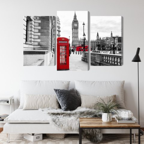 Obraz Wieloczęściowy Londyńska Budka Telefoniczna I Big Ben Obraz Wieloczęściowy Londyńska Budka Telefoniczna I Big Ben