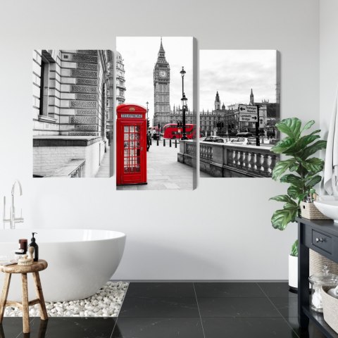 Obraz Wieloczęściowy Londyńska Budka Telefoniczna I Big Ben Obraz Wieloczęściowy Londyńska Budka Telefoniczna I Big Ben