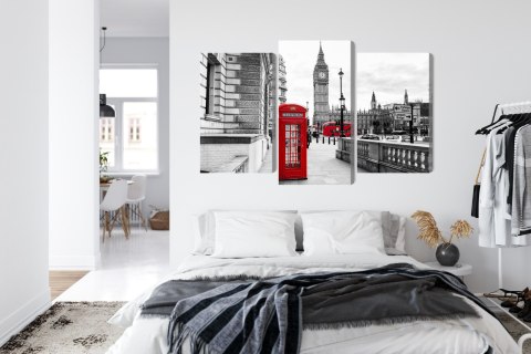 Obraz Wieloczęściowy Londyńska Budka Telefoniczna I Big Ben Obraz Wieloczęściowy Londyńska Budka Telefoniczna I Big Ben