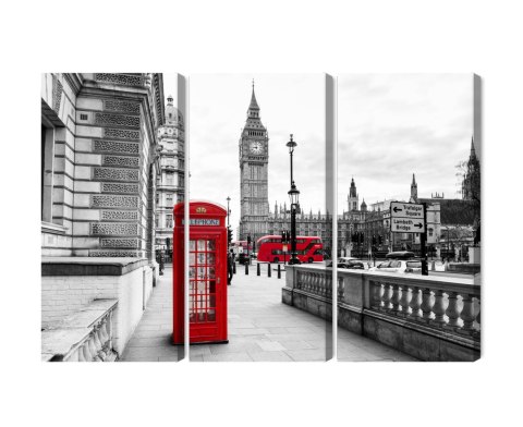 Obraz Wieloczęściowy Londyńska Budka Telefoniczna I Big Ben Obraz Wieloczęściowy Londyńska Budka Telefoniczna I Big Ben