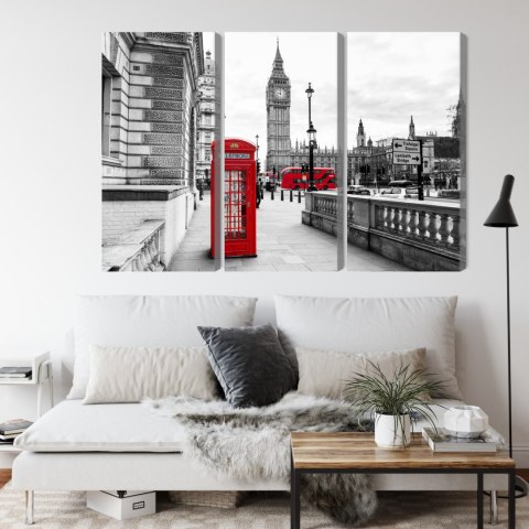 Obraz Wieloczęściowy Londyńska Budka Telefoniczna I Big Ben Obraz Wieloczęściowy Londyńska Budka Telefoniczna I Big Ben