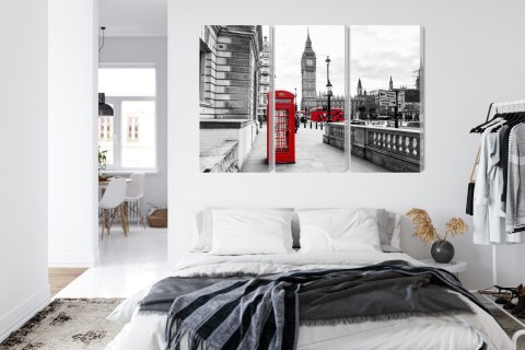 Obraz Wieloczęściowy Londyńska Budka Telefoniczna I Big Ben Obraz Wieloczęściowy Londyńska Budka Telefoniczna I Big Ben
