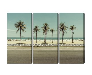 Obraz Wieloczęściowy Palmy Na Plaży Ipanema W Rio De Janeiro