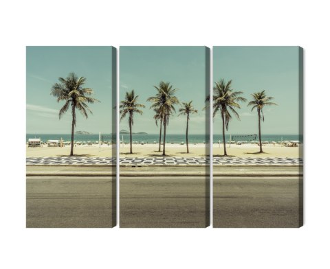 Obraz Wieloczęściowy Palmy Na Plaży Ipanema W Rio De Janeiro