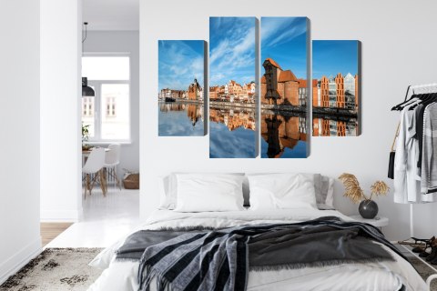 Obraz Wieloczęściowy Panorama Gdańska Z Widokiem Na Rzekę Obraz Wieloczęściowy Panorama Gdańska Z Widokiem Na Rzekę