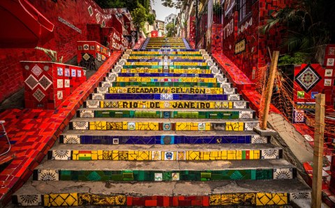 Obraz Wieloczęściowy Schody Selaron W Historycznym Centrum Rio De Janeiro Obraz Wieloczęściowy Schody Selaron W Historycznym Centrum Rio De Janeiro