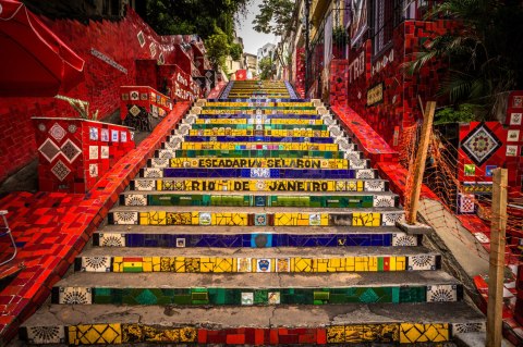 Obraz Wieloczęściowy Schody Selaron W Historycznym Centrum Rio De Janeiro Obraz Wieloczęściowy Schody Selaron W Historycznym Centrum Rio De Janeiro