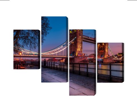 Obraz Wieloczęściowy Tower Bridge W Londynie O Zachodzie Słońca Obraz Wieloczęściowy Tower Bridge W Londynie O Zachodzie Słońca
