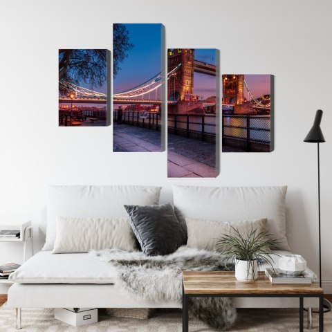 Obraz Wieloczęściowy Tower Bridge W Londynie O Zachodzie Słońca Obraz Wieloczęściowy Tower Bridge W Londynie O Zachodzie Słońca