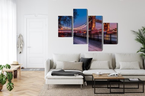 Obraz Wieloczęściowy Tower Bridge W Londynie O Zachodzie Słońca Obraz Wieloczęściowy Tower Bridge W Londynie O Zachodzie Słońca