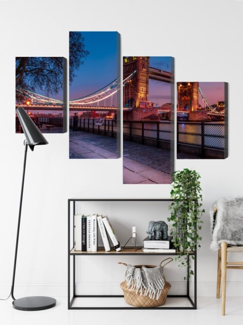 Obraz Wieloczęściowy Tower Bridge W Londynie O Zachodzie Słońca Obraz Wieloczęściowy Tower Bridge W Londynie O Zachodzie Słońca