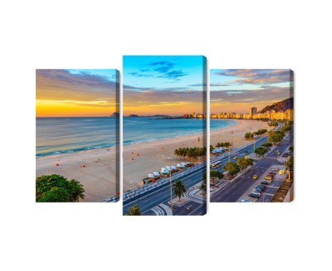 Obraz Wieloczęściowy Widok Na Wschód Słońca Plaży Copacabana I Avenida Obraz Wieloczęściowy Widok Na Wschód Słońca Plaży Copacabana I Avenida