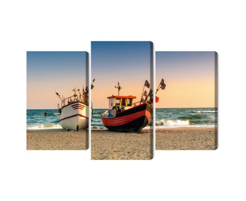 Obraz Wieloczęściowy Łodzie Rybackie Na Plaży Obraz Wieloczęściowy Łodzie Rybackie Na Plaży