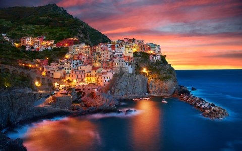 Obraz Wieloczęściowy Miasto Manarola We Włoszech Obraz Wieloczęściowy Miasto Manarola We Włoszech
