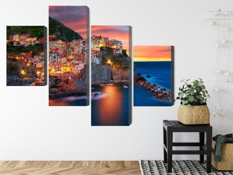 Obraz Wieloczęściowy Miasto Manarola We Włoszech Obraz Wieloczęściowy Miasto Manarola We Włoszech