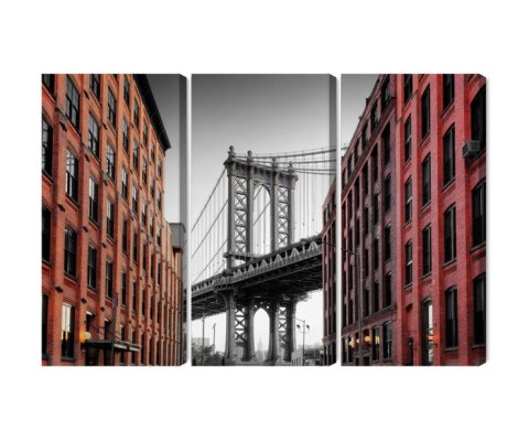 Obraz Wieloczęściowy Widok Na Most Manhattan Bridge Z Ulicy Washington Street Obraz Wieloczęściowy Widok Na Most Manhattan Bridge Z Ulicy Washington Street