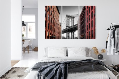 Obraz Wieloczęściowy Widok Na Most Manhattan Bridge Z Ulicy Washington Street Obraz Wieloczęściowy Widok Na Most Manhattan Bridge Z Ulicy Washington Street