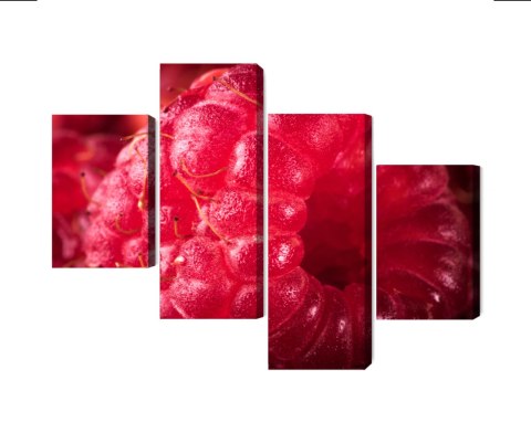 Obraz Wieloczęściowy Maliny W Skali Makro Obraz Wieloczęściowy Maliny W Skali Makro