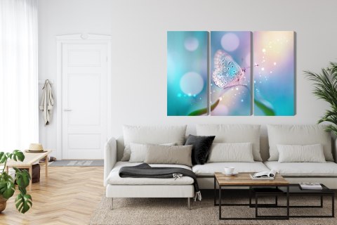 Obraz Wieloczęściowy Delikatny Motyl Na Źdźble Trawy W Skali Makro Obraz Wieloczęściowy Delikatny Motyl Na Źdźble Trawy W Skali Makro