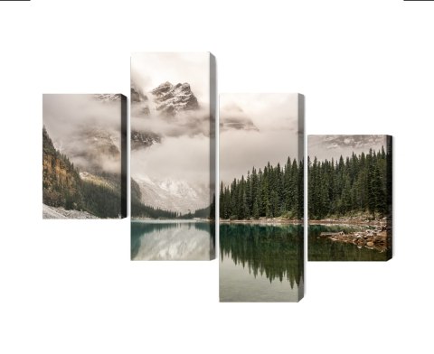 Obraz Wieloczęściowy Jezioro Moraine W Parku Narodowym Banff, Kanada Obraz Wieloczęściowy Jezioro Moraine W Parku Narodowym Banff, Kanada