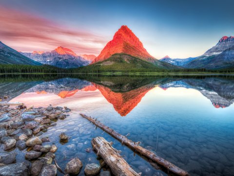 Obraz Wieloczęściowy Jezioro Swiftcurrent Lake W Usa Obraz Wieloczęściowy Jezioro Swiftcurrent Lake W Usa