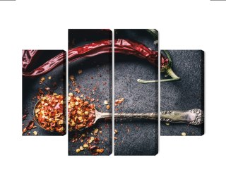 Obraz Wieloczęściowy Suszone Papryczki Chili