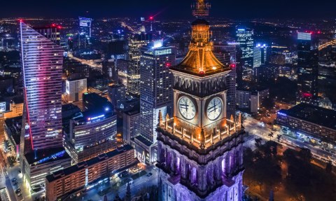 Obraz Wieloczęściowy Warszawska Panorama Nocą