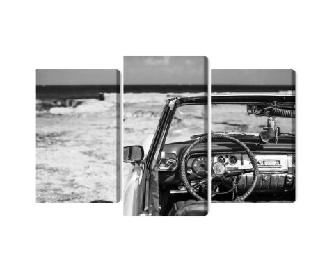 Obraz Wieloczęściowy Wnętrze Starego Kubańskiego Samochodu Obraz Wieloczęściowy Wnętrze Starego Kubańskiego Samochodu