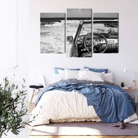 Obraz Wieloczęściowy Wnętrze Starego Kubańskiego Samochodu Obraz Wieloczęściowy Wnętrze Starego Kubańskiego Samochodu