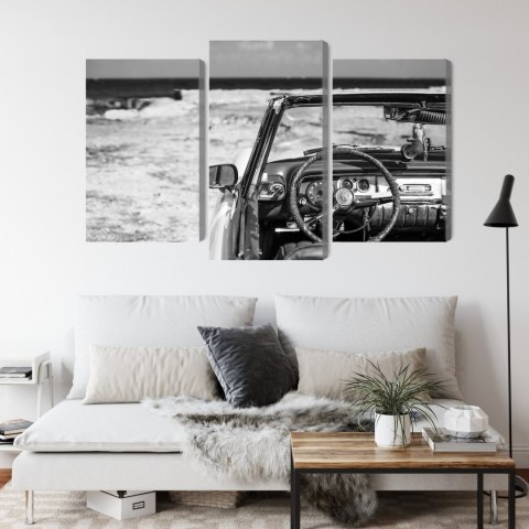 Obraz Wieloczęściowy Wnętrze Starego Kubańskiego Samochodu Obraz Wieloczęściowy Wnętrze Starego Kubańskiego Samochodu
