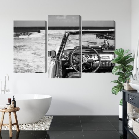Obraz Wieloczęściowy Wnętrze Starego Kubańskiego Samochodu Obraz Wieloczęściowy Wnętrze Starego Kubańskiego Samochodu