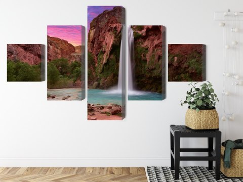 Obraz Wieloczęściowy Wodospady Havasupai Obraz Wieloczęściowy Wodospady Havasupai
