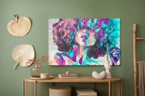 Obraz Na Płótnie Louise - Oil Painting. Conceptual Abstract Picture Of A Beautiful Girl. Oil Painting And Palette Knife On Canva