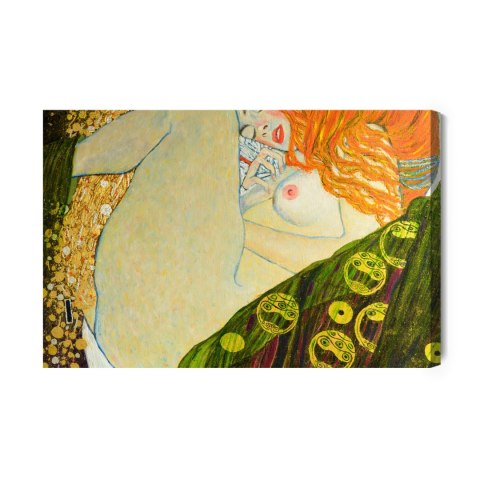 Obraz Na Płótnie Oil On Canvas. Oil Painting. Gold Leaf. Beautiful Red Hair Girl. Based On Painting Danae. G. Klimt Obraz Na Płótnie Oil On Canvas. Oil Painting. Gold Leaf. Beautiful Red Hair Girl. Based On Painting Danae. G. Klimt
