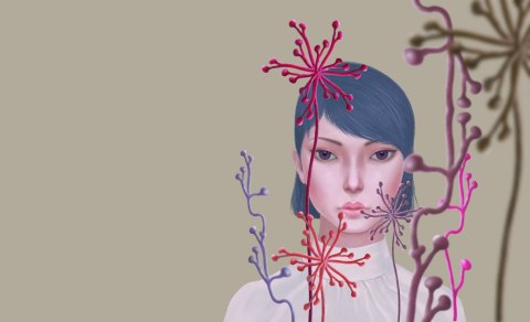 Obraz Na Płótnie Woman And Flower . Concept Idea Art Of Surreal Garden, Mystery And Dream. Conceptual 3D . Human And Nature. Por Obraz Na Płótnie Woman And Flower . Concept Idea Art Of Surreal Garden, Mystery And Dream. Conceptual 3D . Human And Nature. Por