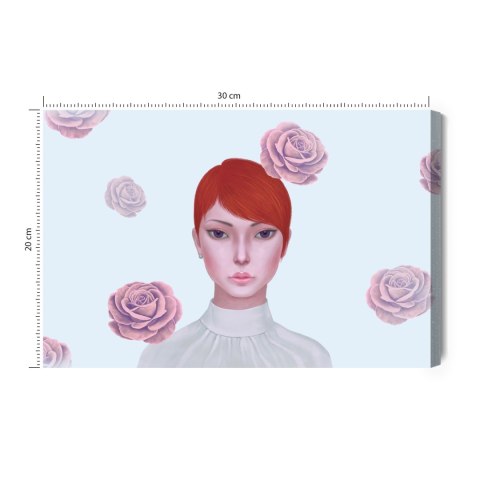 Obraz Na Płótnie Woman And Rose Flowers. Concept Idea Art Of Surreal, Mystery And Love. Conceptual 3D . Human And Nature. Portra Obraz Na Płótnie Woman And Rose Flowers. Concept Idea Art Of Surreal, Mystery And Love. Conceptual 3D . Human And Nature. Portra
