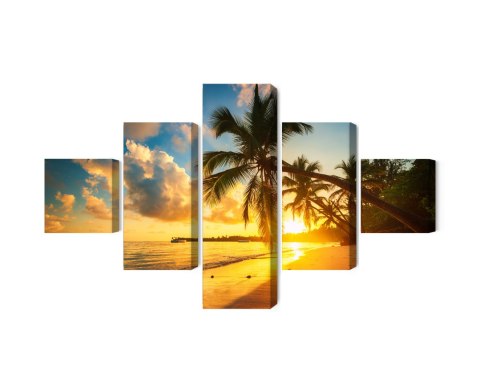Obraz Wieloczęściowy Tropikalna Plaża W Punta Cana, Dominikana Obraz Wieloczęściowy Tropikalna Plaża W Punta Cana, Dominikana