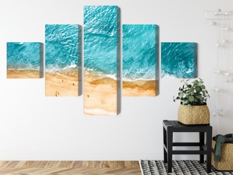 Obraz Wieloczęściowy Widok Z Lotu Ptaka Na Ocean I Plażę Obraz Wieloczęściowy Widok Z Lotu Ptaka Na Ocean I Plażę